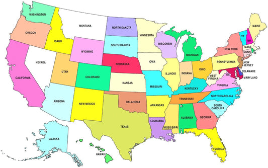 United States Map Poster Picture Photo America Usa Educational States