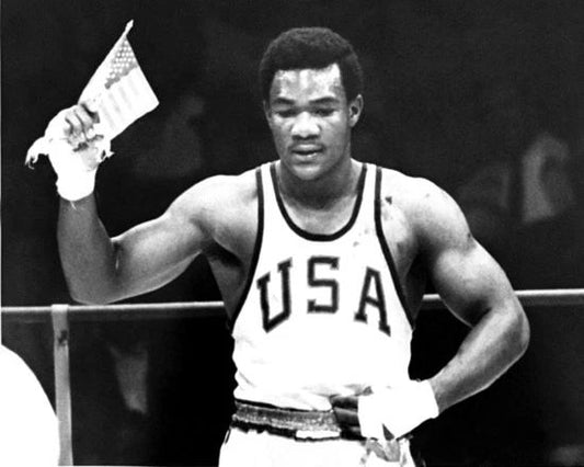 Usa Gold Medalist Boxer George Foreman Glossy Keychain Boxing Print Keychaingraph