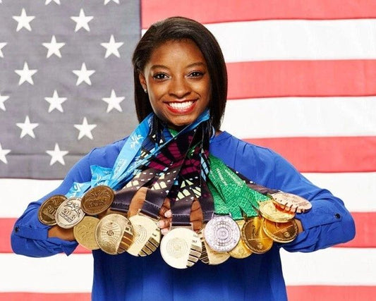 Usa Gymnast Simone Biles Glossy Magnet Print Medals Magnet