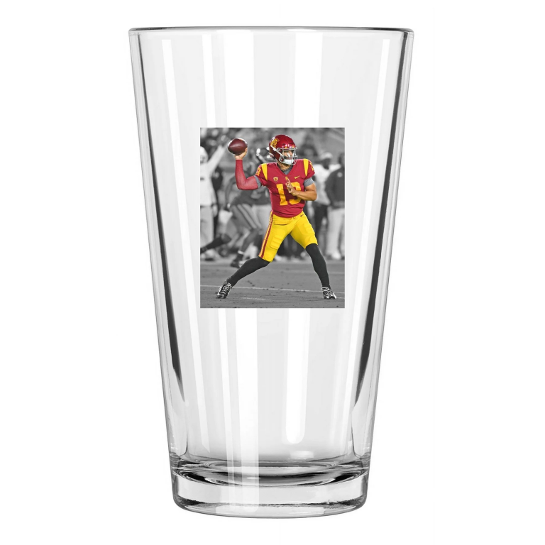 Usc Trojans Caleb Williams Spotlight Photo Pint Beer Drinking Glass