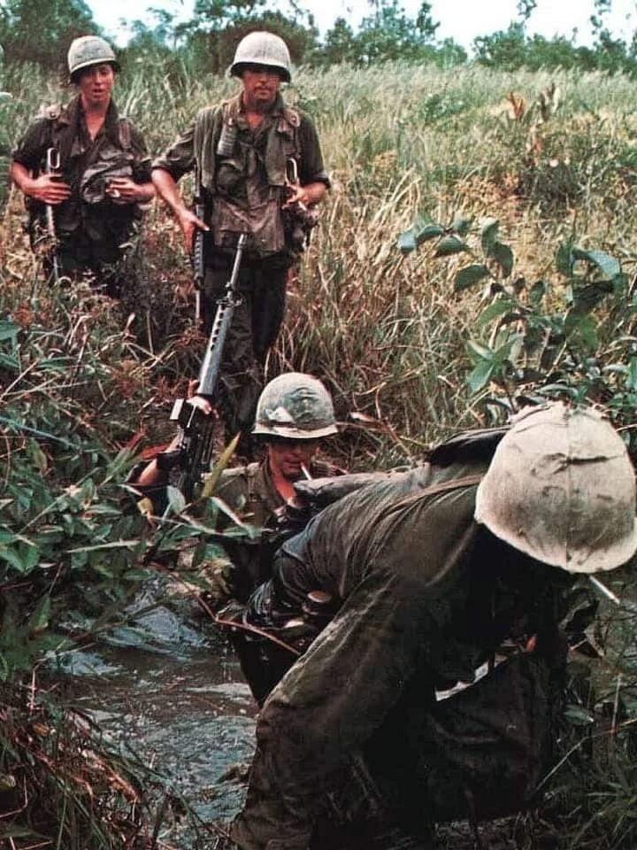 Us Army Moving Through Vietnam War Vintage Picture Magnet Magnet Print