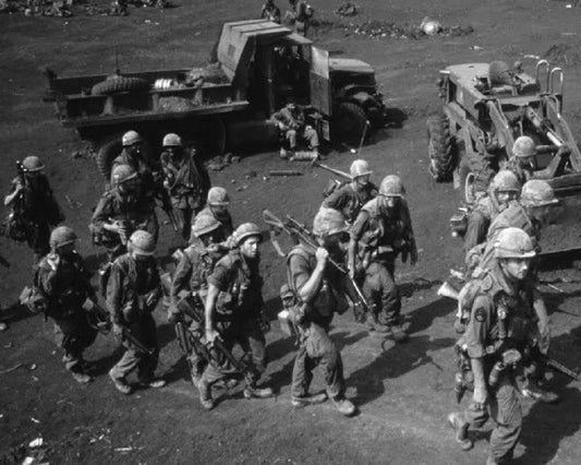 Us Military Marching In Vietnam War Classic Picture Magnet Magnet Print