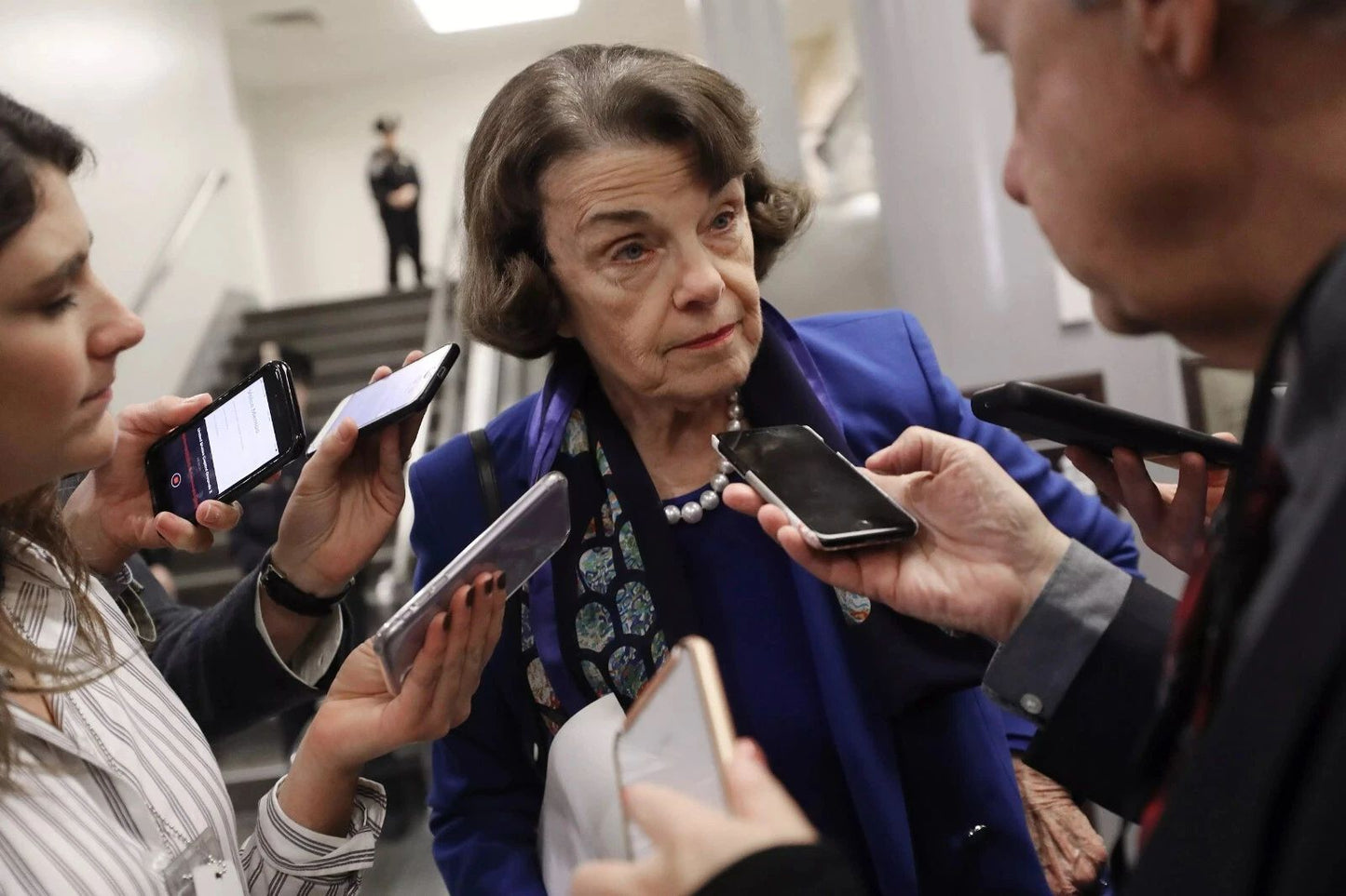 Us Senator Dianne Feinstein Press Conference Poster Picture Photo Print