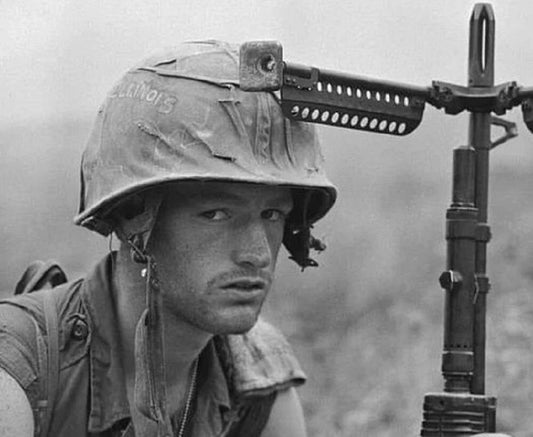 Us Soldier & His Rifle Vietnam War Vintage Picture Magnet Magnet Print