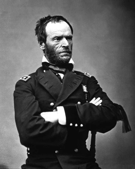 Us Union Army General William Tecumseh Sherman Glossy Keychain Civil War Print