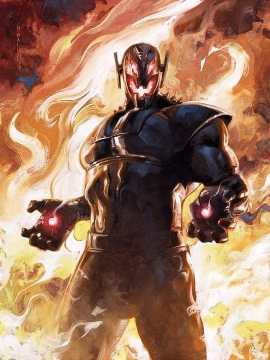 Ultron Flaming Background 85762 Print Poster
