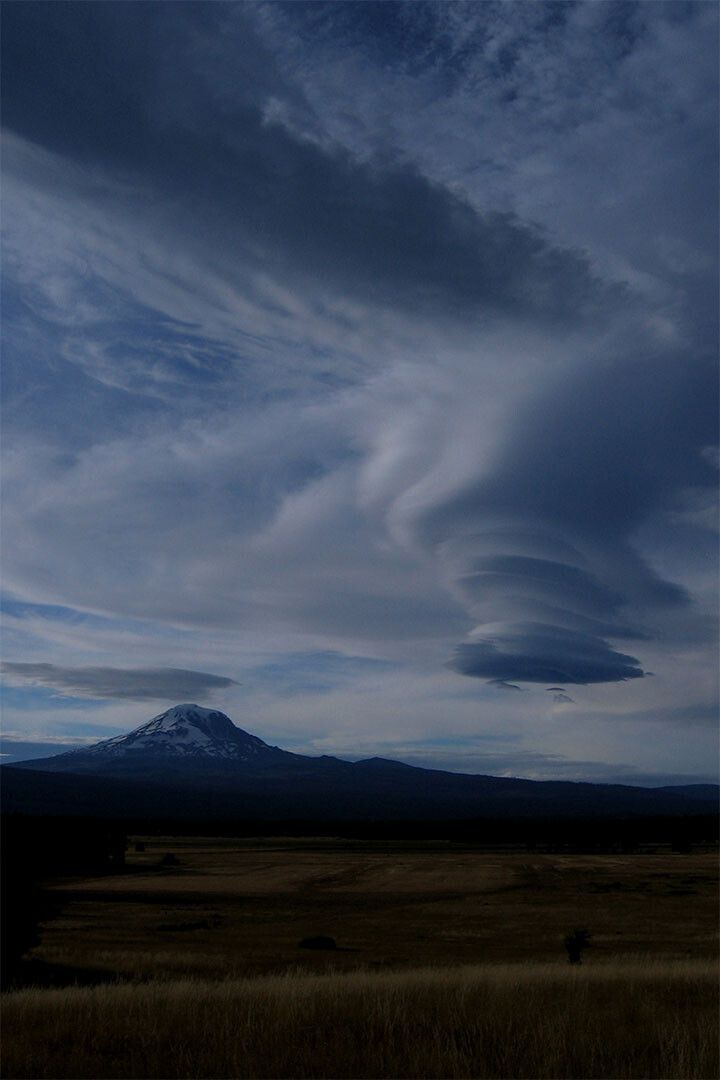 Under The Round Cloud Mount Shasta Landscape Jigsaw Puzzle