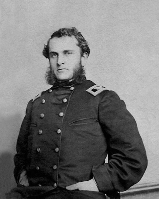 Union Army Colonel Strong Vincent Glossy Keychain Civil War Print Gettysburg