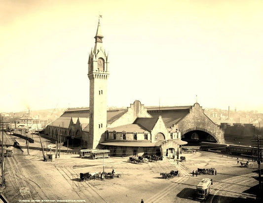 Union Station Worcester Ma Retro Vintage Historic Picture Magnet