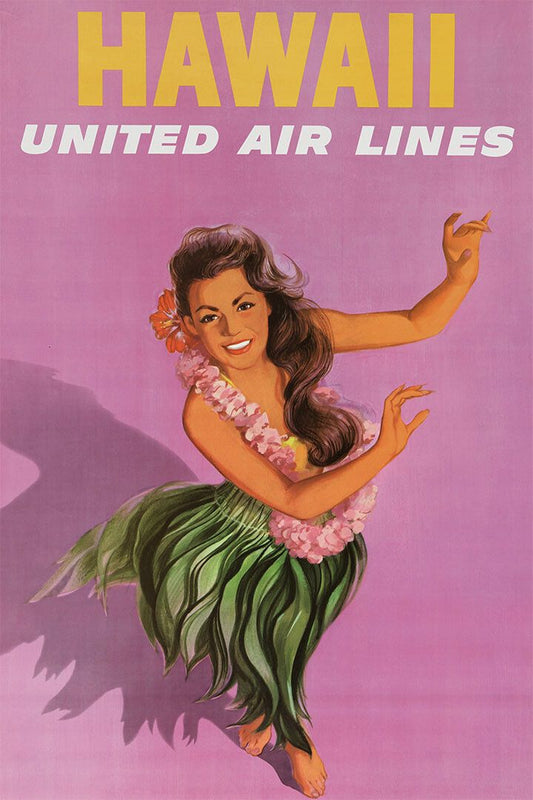United Airlines Hawaii Vintage Travel Jigsaw Puzzle