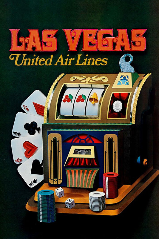 United Airlines Las Vegas Vintage Travel Jigsaw Puzzle