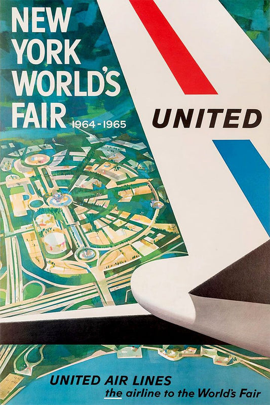 United Airlines New York Vintage Travel Print Jigsaw Puzzle