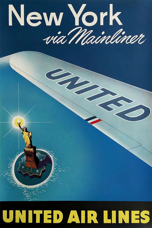 United Airlines New York Vintage Travel Jigsaw Puzzle