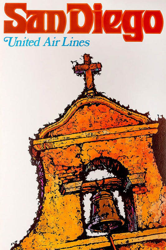 United Airlines San Diego Vintage Travel Jigsaw Puzzle