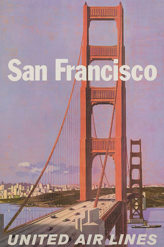 United Airlines San Francisco Vintage Travel Jigsaw Puzzle