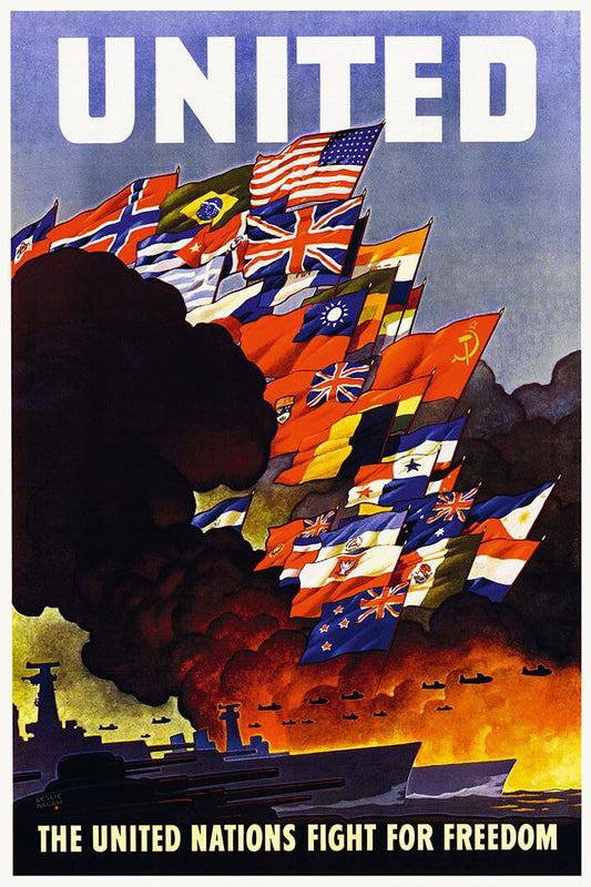 United Nations Fight For Freedom Vintage Style Ww2 Jigsaw Puzzle