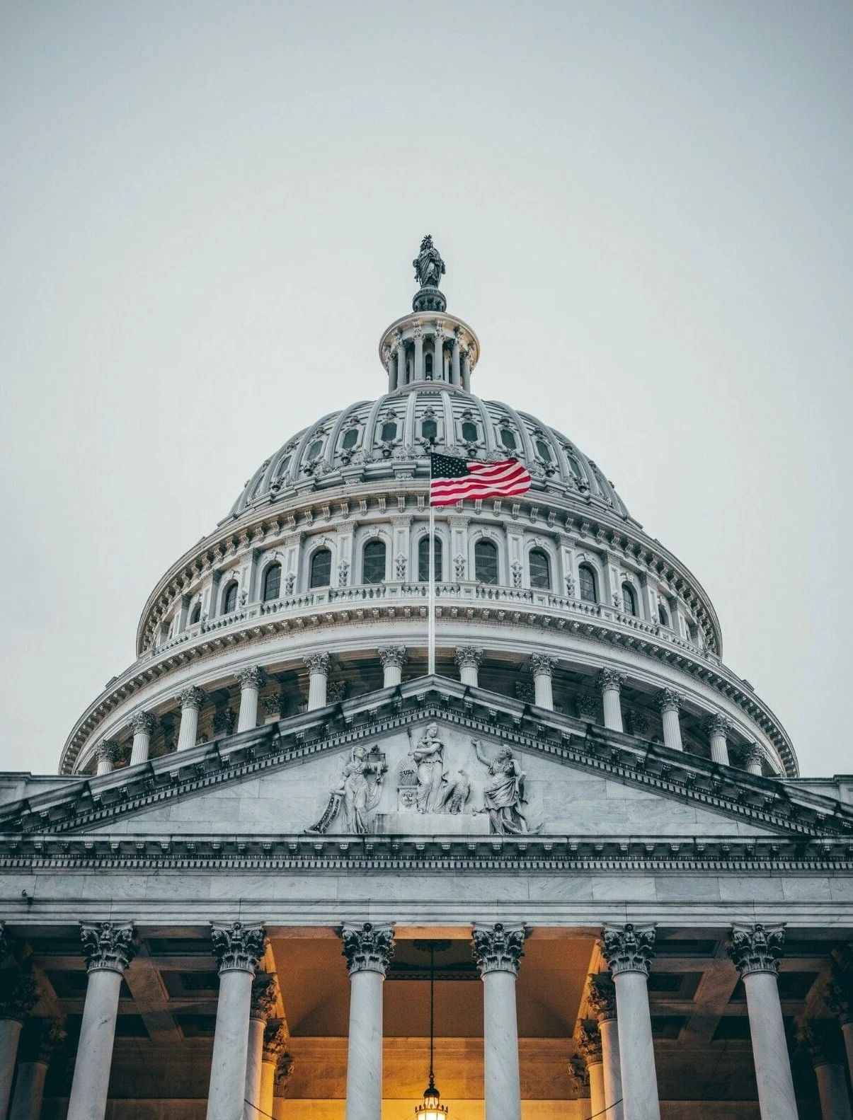 United States Capital Building W American Flag Poster Picture Photo Patriotic