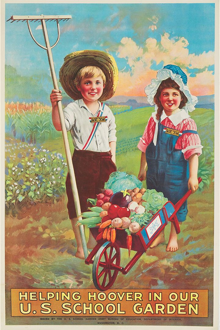 Us School Garden Vintage Style 1919 Wwi Homefront Jigsaw Puzzle