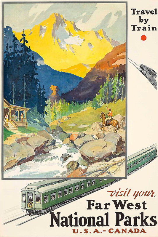 Usa Canada Vintage Sytle Travel By Train Railroad Jigsaw Puzzle