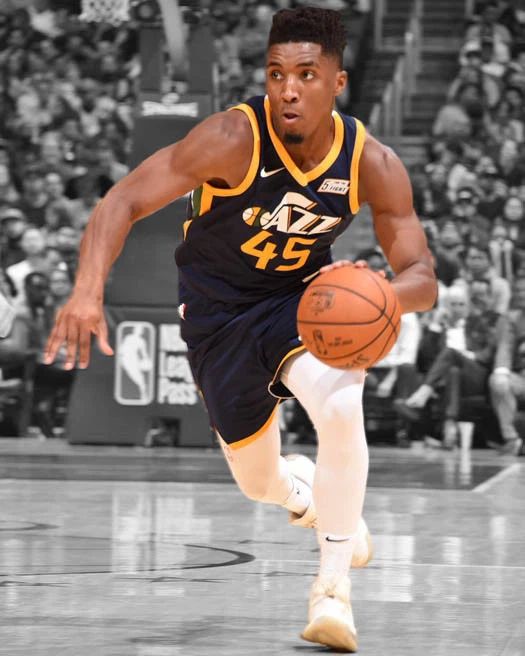 Utah Jazz Donovan Mitchell Glossy Photo Spotlight Poster Basketball Print