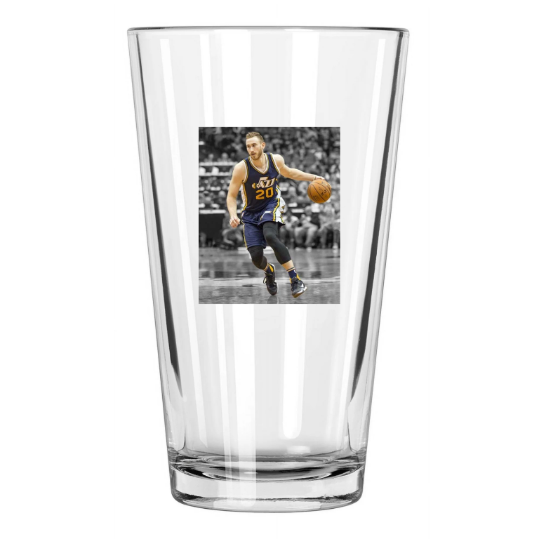 Utah Jazz Gordon Hayward Photo Spotlight Basketball Pint Beer Drinking Glass