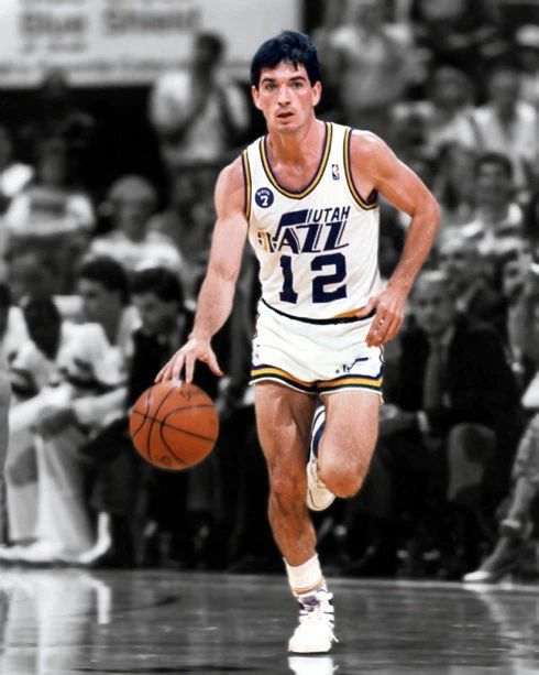 Utah Jazz John Stockton Glossy Photo Basketball Print Spotlight Poster