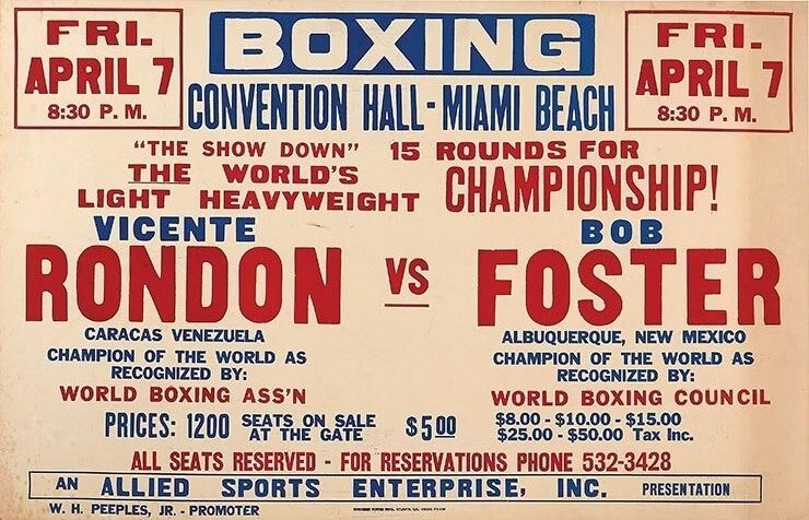 Vicente Rondon Vs Bob Foster Photo Boxing Picture