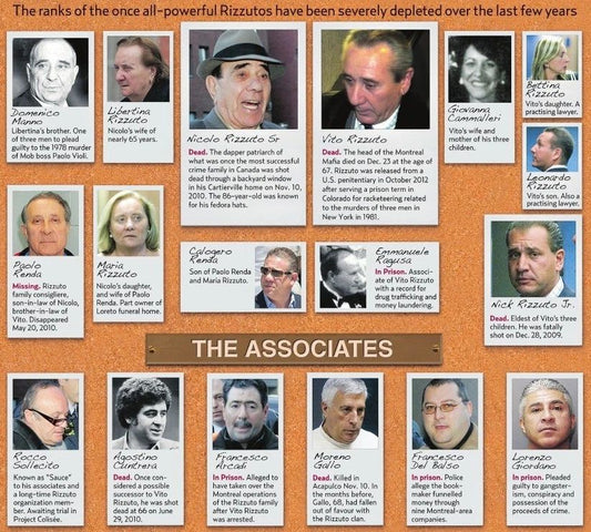 Vito Rizzuto Magnet Mafia Organized Crime Family Chart Mobster Mob Picture