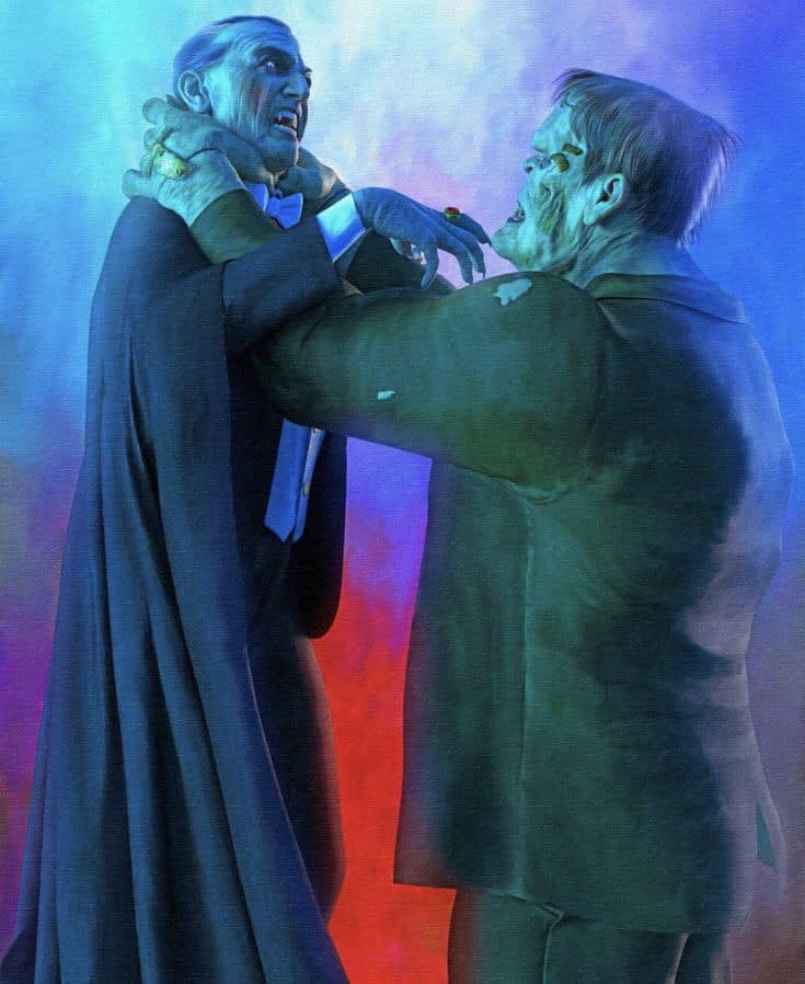 Vampire Frankenstein Confrontation Jigsaw Puzzle