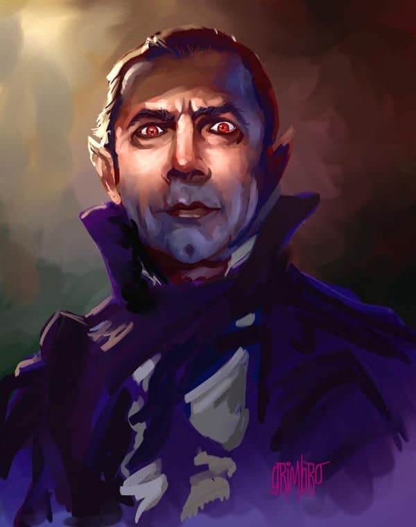 Vampire Portrait Dramatic Expression Print Poster