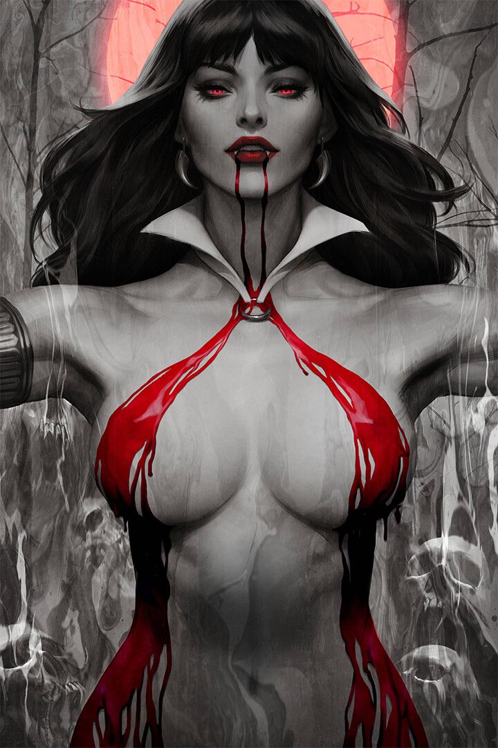 Vampirella Sexy Fictional Character Blood Body Decor Wall Jigsaw Puzzle
