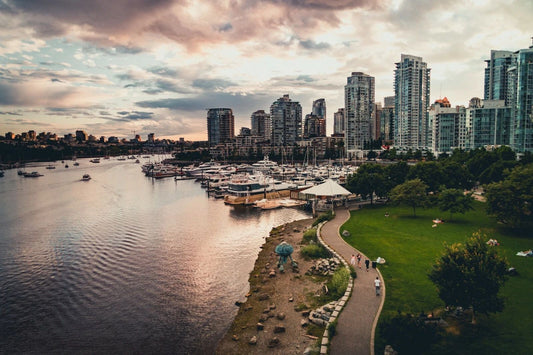 Vancouver British Columbia Canada Skyline Cityscape Bay View Keychain Keychain Print