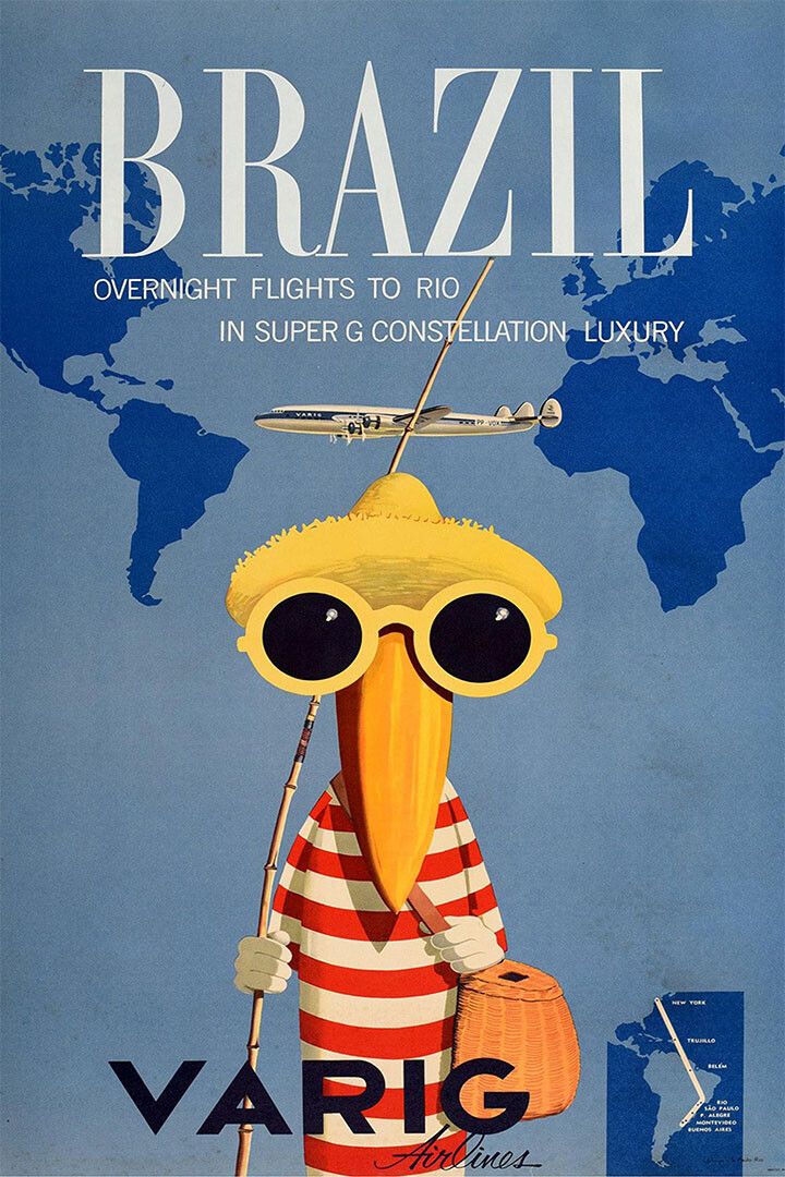 Varig Brazilian Airway Brazil 1950 Vintage Airline Travel Jigsaw Puzzle