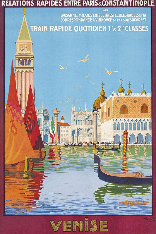 Venice Italy 1920S Vintage Style Travel Jigsaw Puzzle