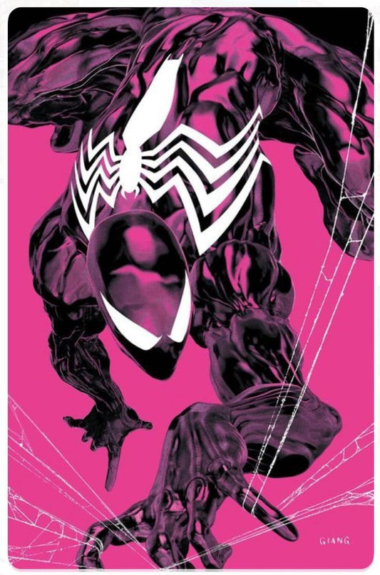 Venom Comic Artwork Pink Background Print Poster