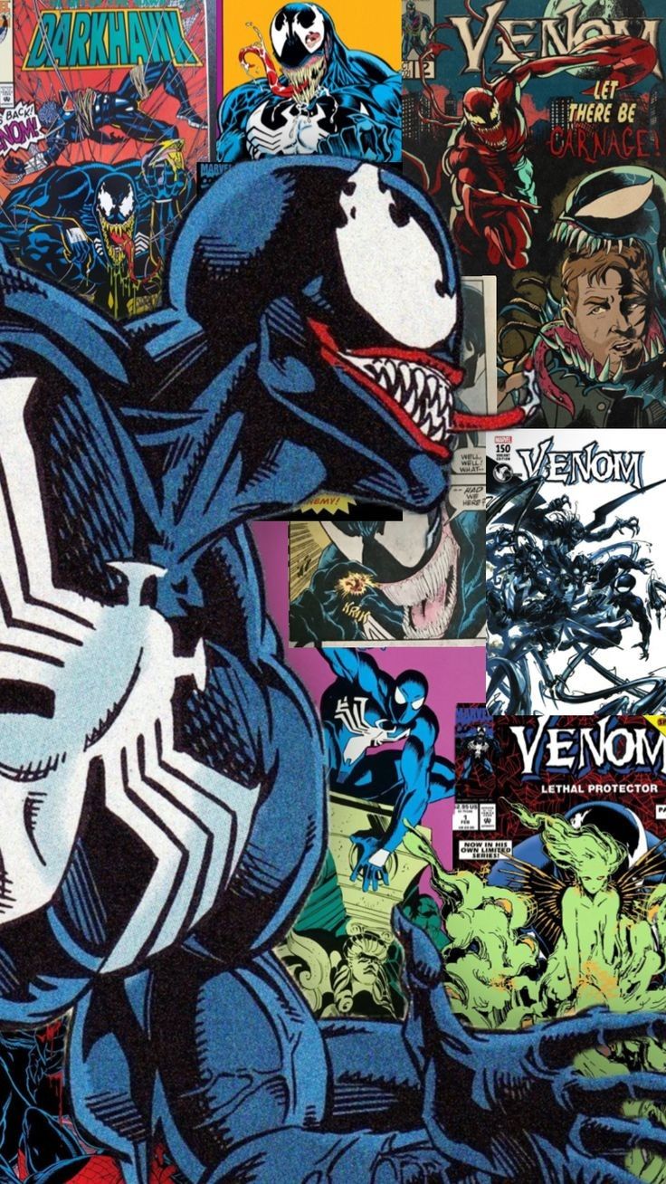 Venom Comic Collage Print Poster