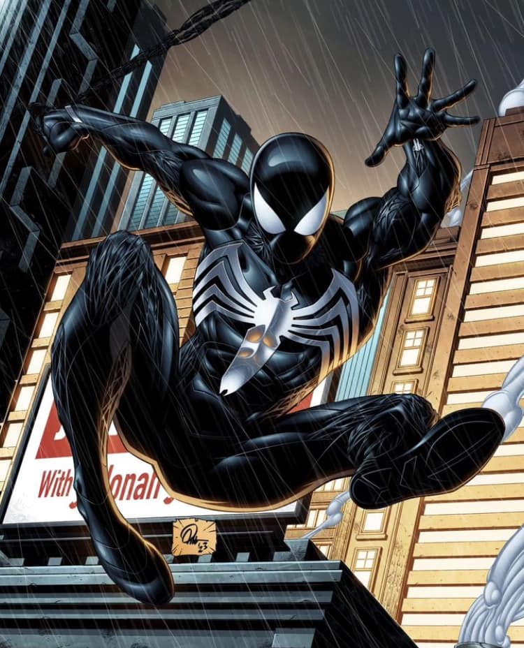 Venom Swinging In Rainfall Cityscape Jigsaw Puzzle