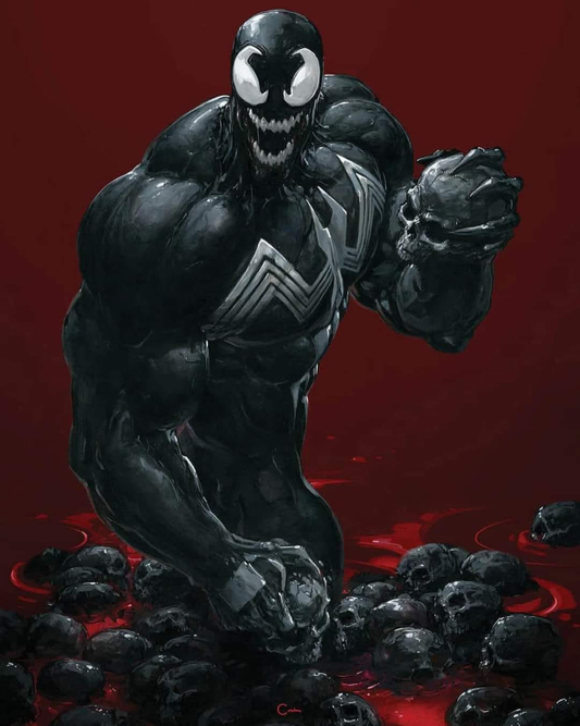 Venom Holding Skull 3942 Print Poster