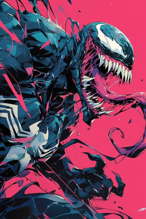 Venom Pink Background 189 Print Poster
