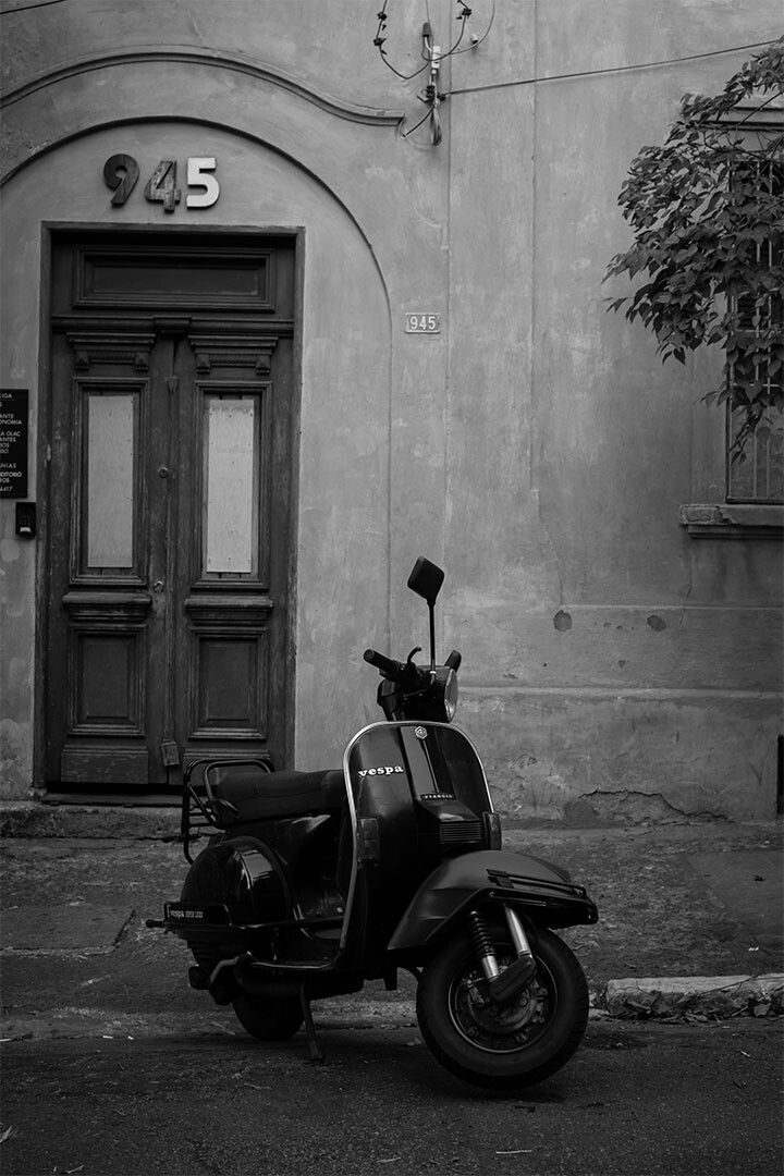 Vespa Motor Scooter Black Classic Motorcycle Jigsaw Puzzle