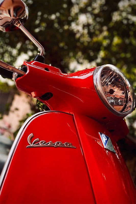 Vespa Red Motor Scooter Old Model Motorcycle Jigsaw Puzzle