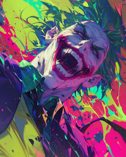 Vibrant Joker Laughter Art Print Poster