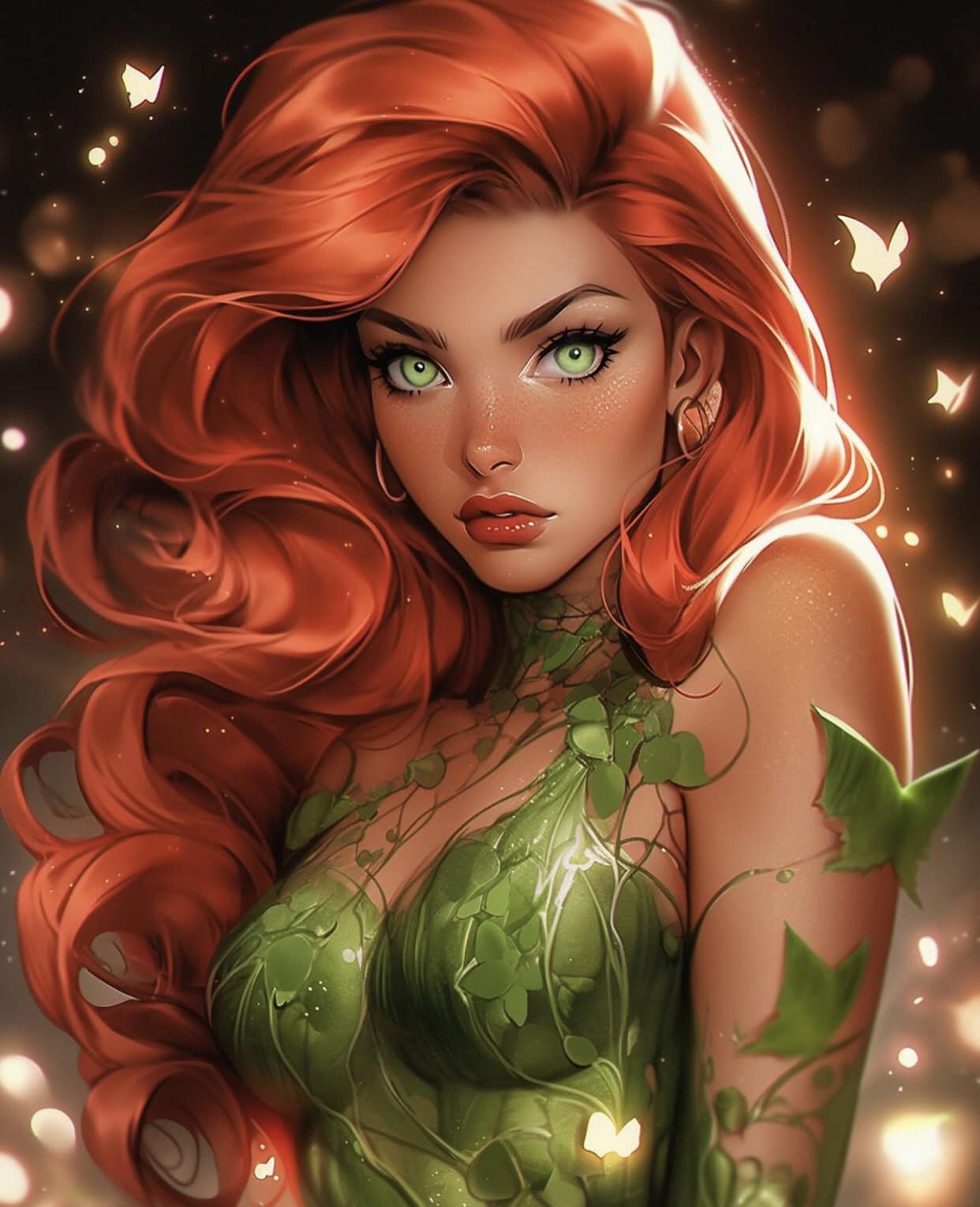 Vibrant Redhead Ivy Portrait Print Poster