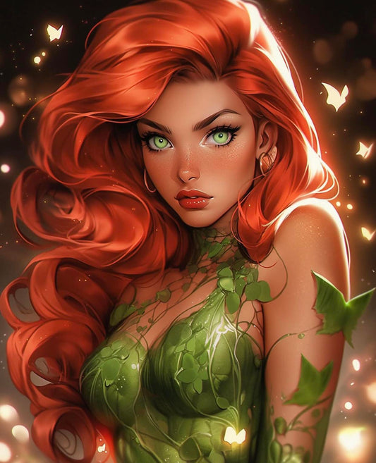 Vibrant Redhead Ivy Portrait Print Poster