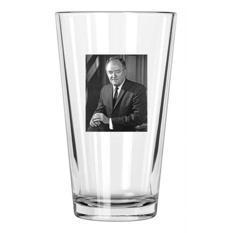 Vice President Hubert Humphrey Photo Political Pint Beer Drinking Glass