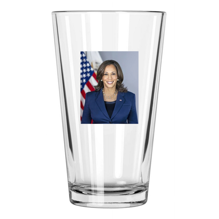 Vice President Kamala Harris Photo Democrat Political 1 Pint Beer Drinking Glass