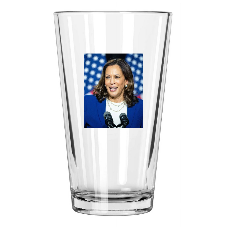 Vice President Kamala Harris Photo Democrat Political 2 Pint Beer Drinking Glass