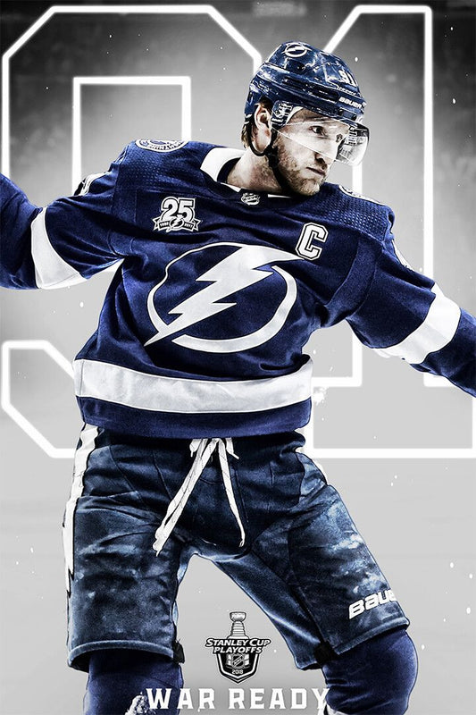 Victor Hedman Tampa Bay Hockey Blue Jersey Art Home Decor Jigsaw Puzzle