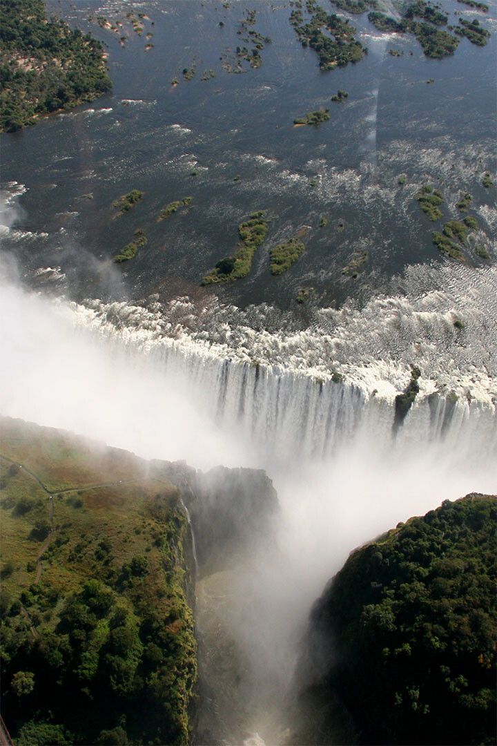 Victoria Falls On The Zambezi River Painting Jigsaw Puzzle