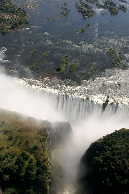 Victoria Falls On The Zambezi River Painting Jigsaw Puzzle